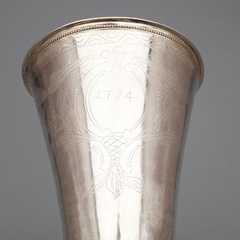 BÄGARE, silver, Lars Boye, Stockholm, 1794. Vikt ca 522g.