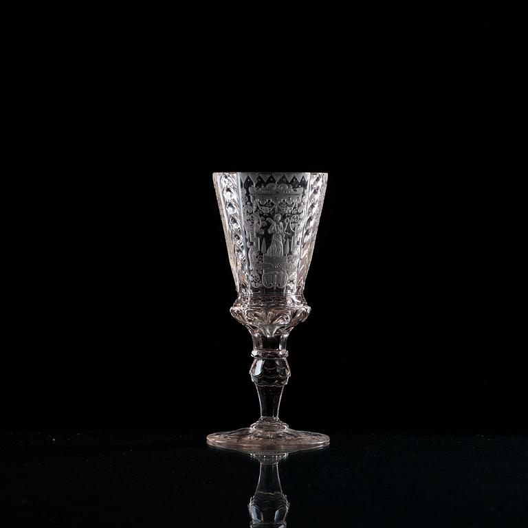 POKALGLAS. Böhmen, 1700-tal.