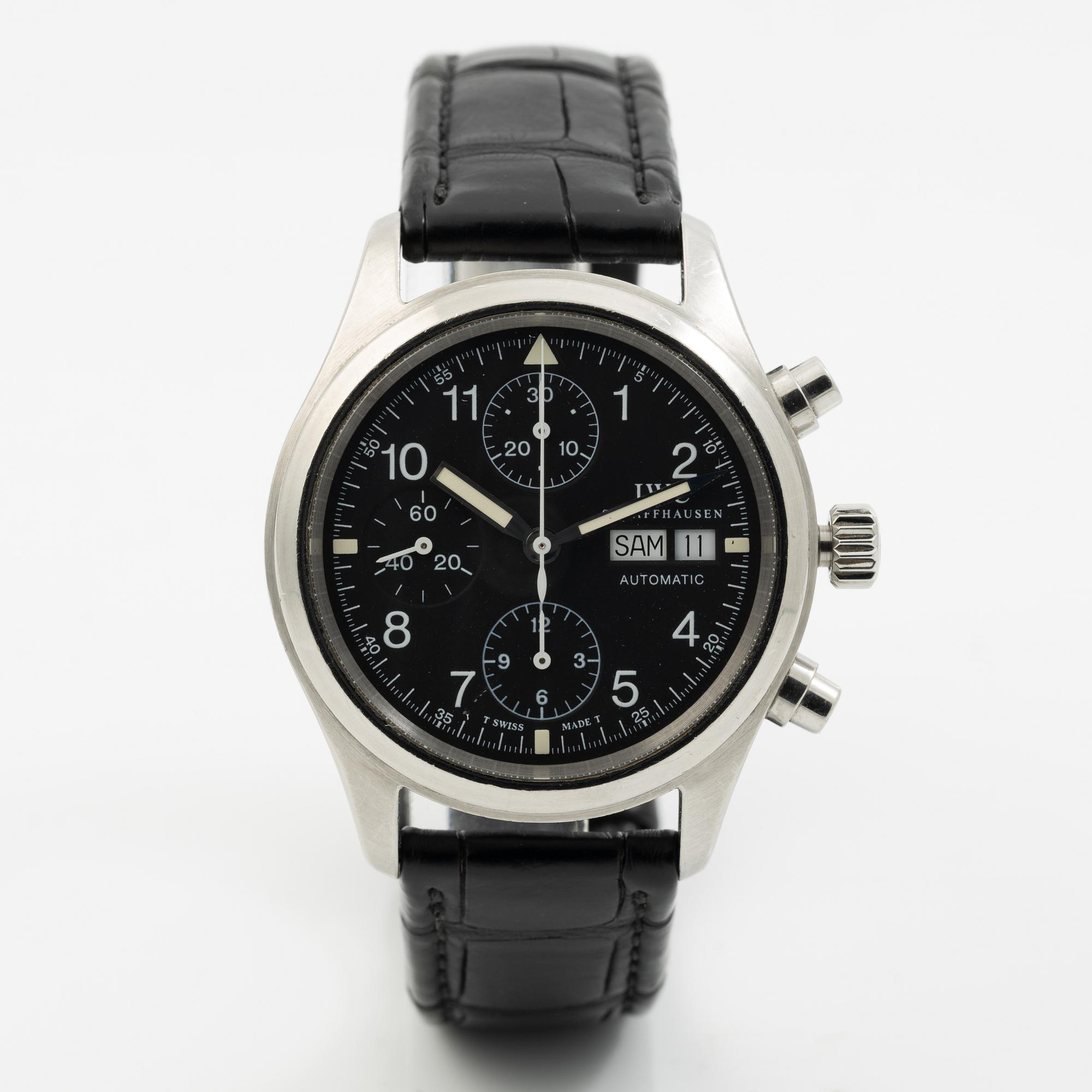 IWC, The Pilot's Chronograph, "T Swiss Made T Dial", wristwatch, chronograph, 39 mm.