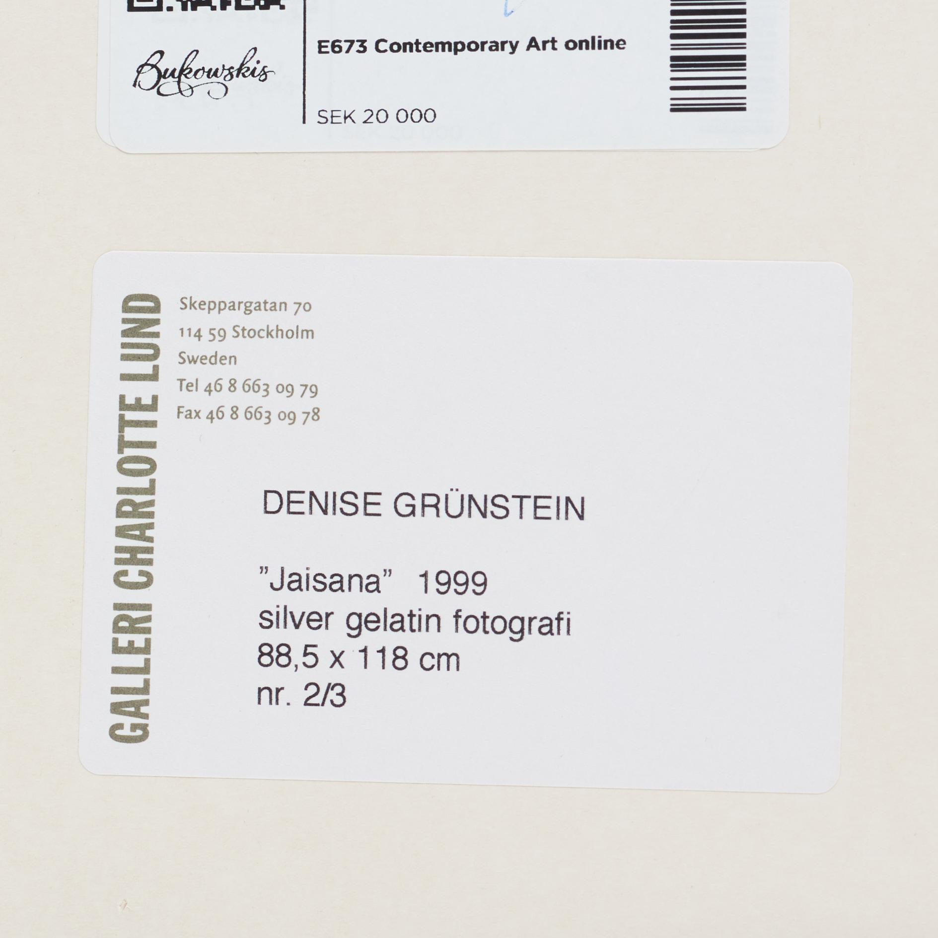 Denise Grünstein, photograph signed and numbered 2/3 on verso.