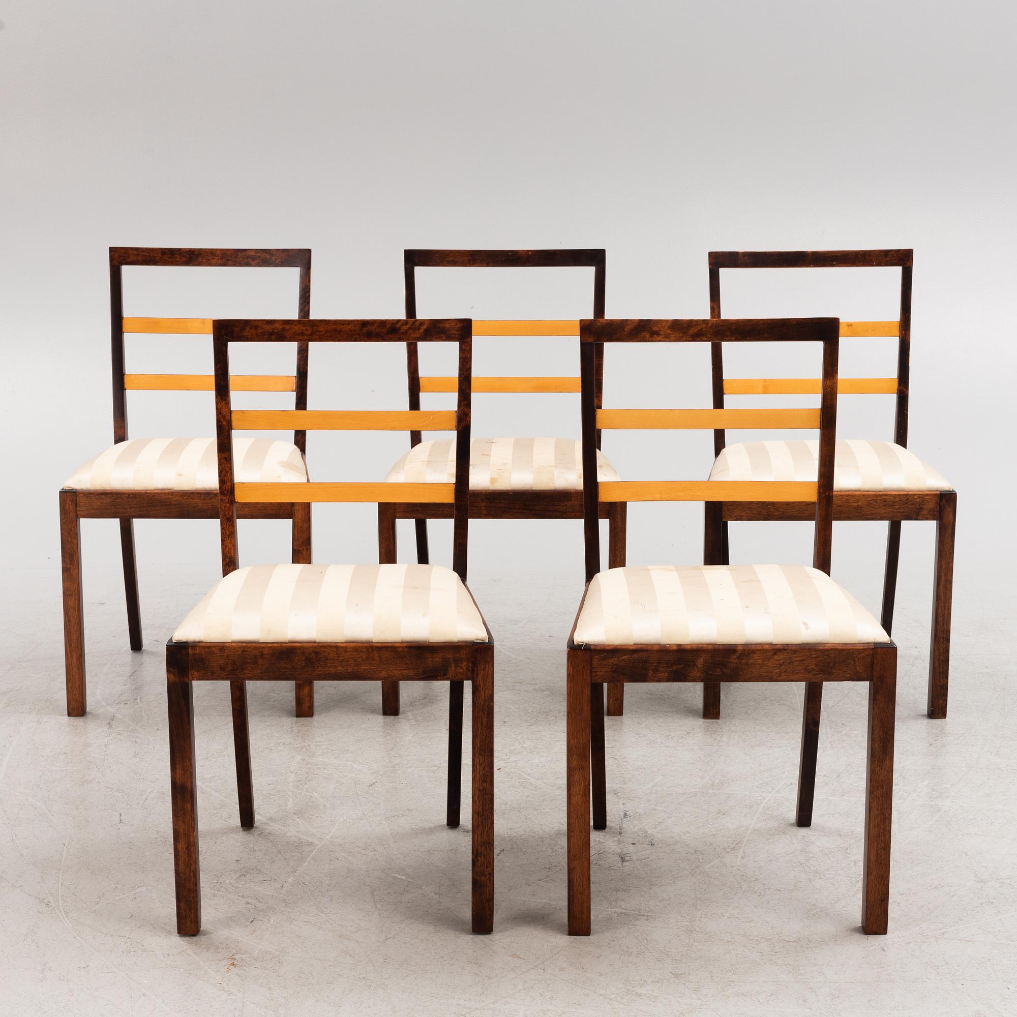 Chairs, 5 pcs, first half of the 20th century.
