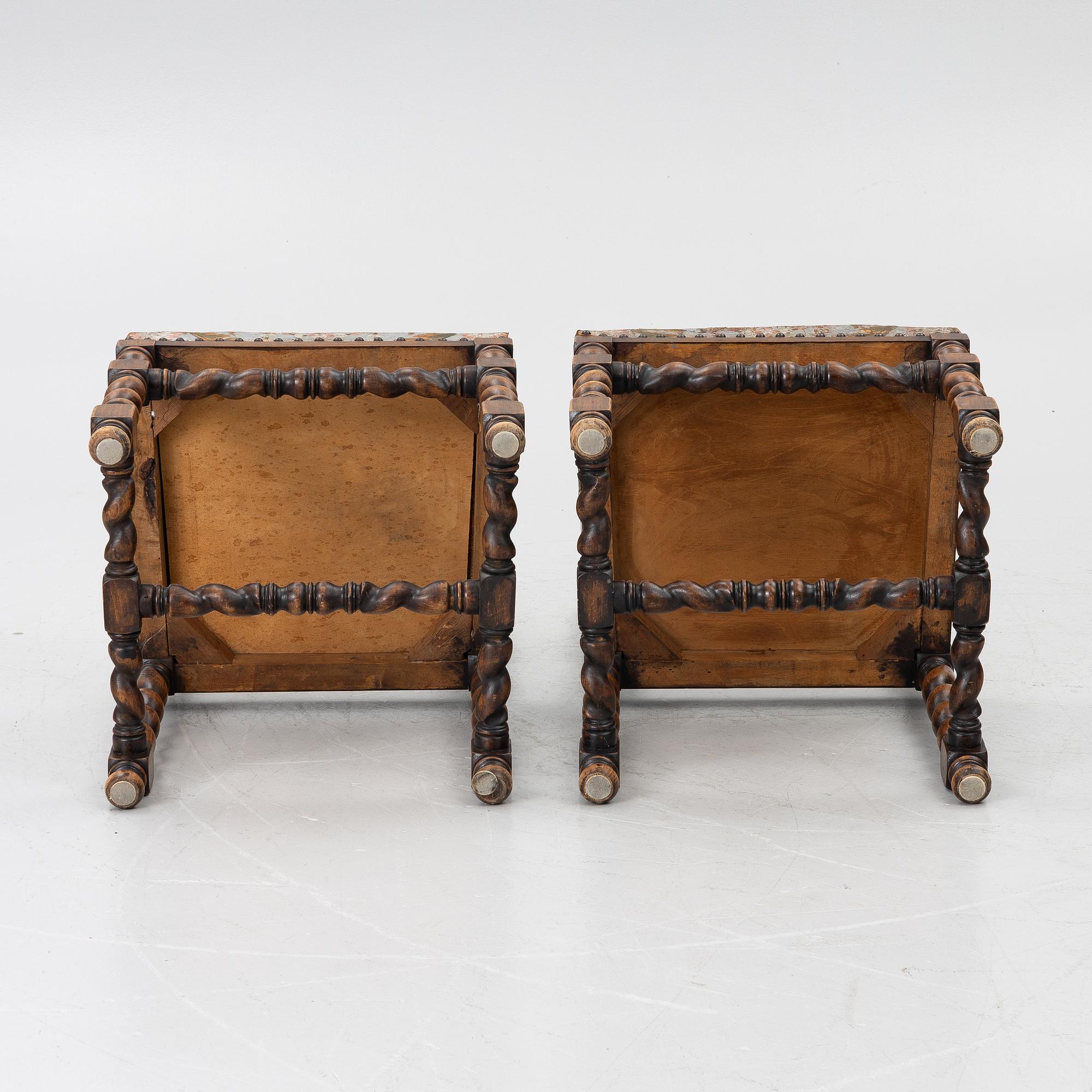 Chairs, a pair, Baroque style, circa 1900.