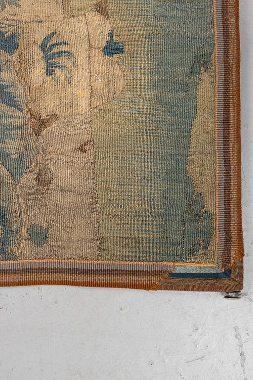 A tapestry fragment, tapestry weave, ca 183  x 113 cm, Flanders end of the 17th century.