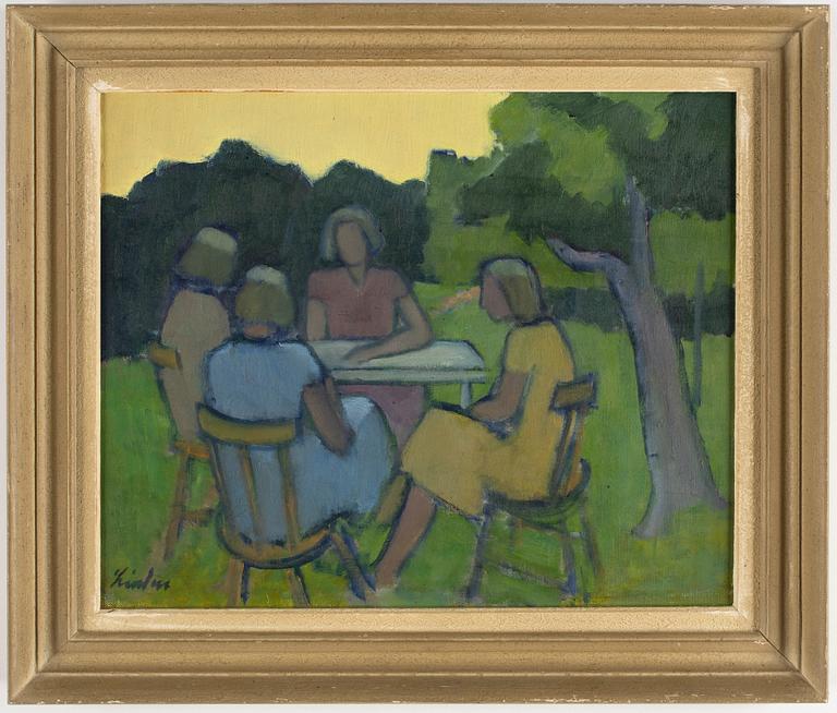 Helge Linden, oil on panel, signed.