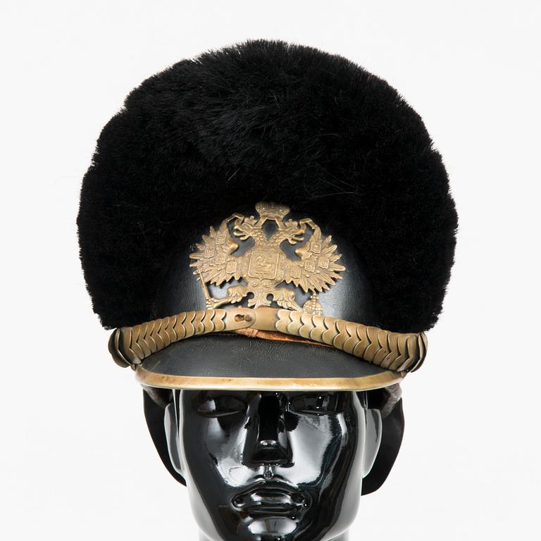 An Imperial Russian dragoon helmet, 1910s.