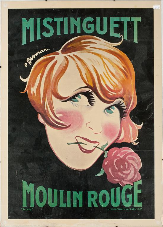 AFFISCH, Moulin Rouge, offset, efter, 1900-talets mitt.