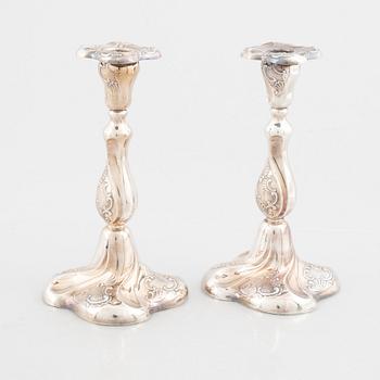 A pair of Norwegian silver candlesticks, mark of Th. Marthinsen Sølvvarefabrikk,  20th Century.