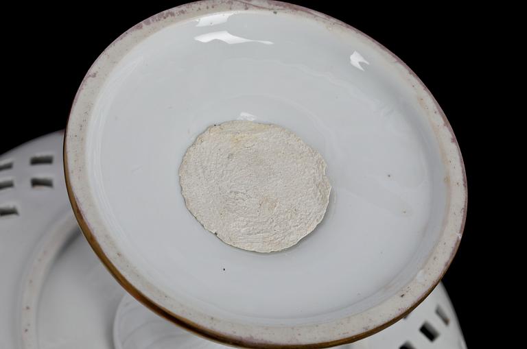 FRUKTSERVIS, 14 delar, porslin. 1800/1900-tal.