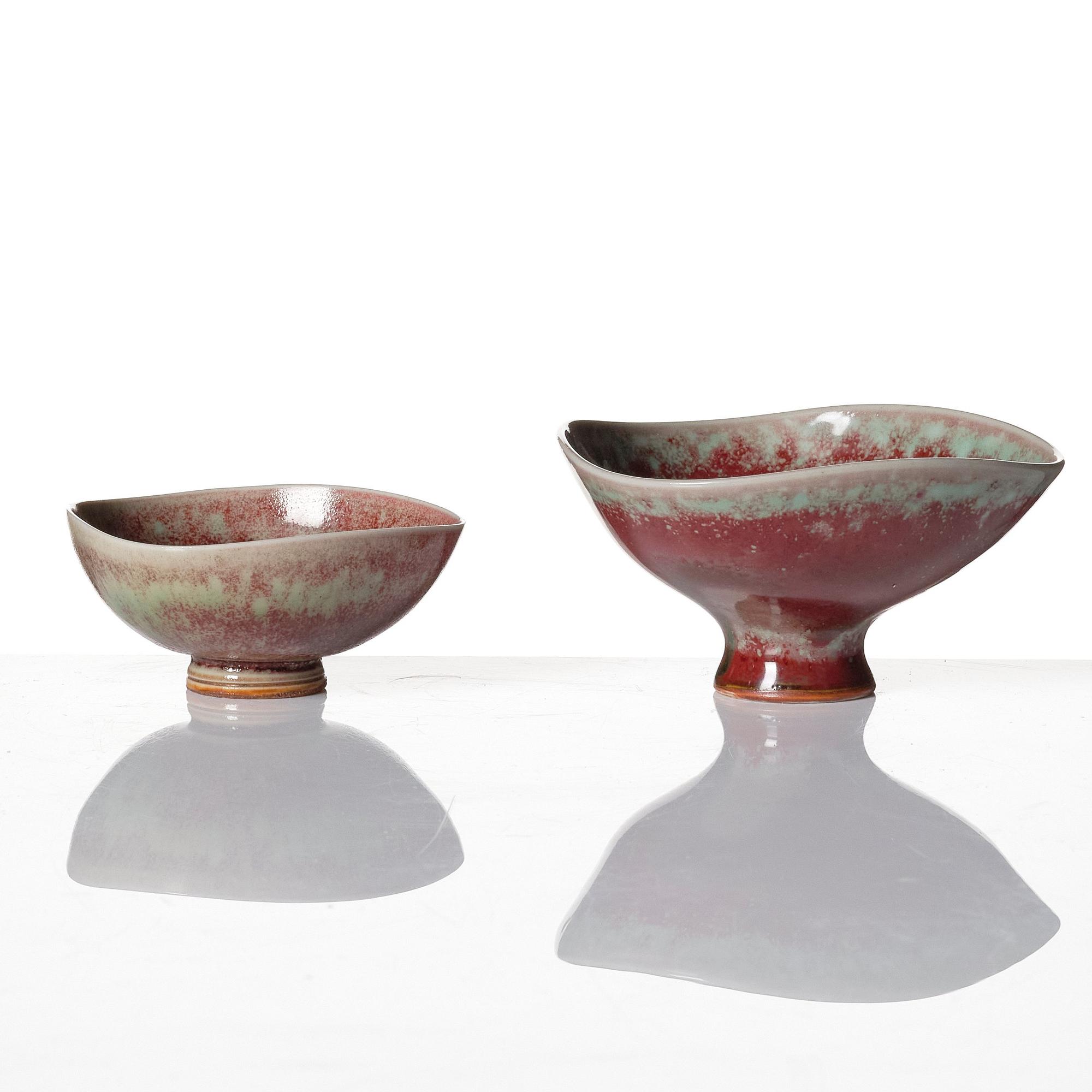 Berndt Friberg, vaser 8 st och skålar, 3 st, Gustavsbergs studio 1960-70-tal.