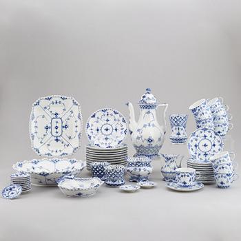 ROYAL COPENHAGEN, a 45-piece 'Musselmalet Full Lace' porcelain coffee service, Denmark.