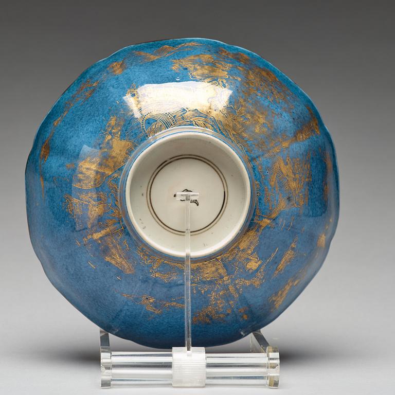 A powder blue bowl, Qing dynasty, 18th Century.