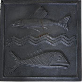 VÄGGPLATTA, gjutjärn, Antik Järn, Ystad.