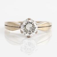 Ring, 18K white gold with brilliant-cut diamond 1.20 ct.