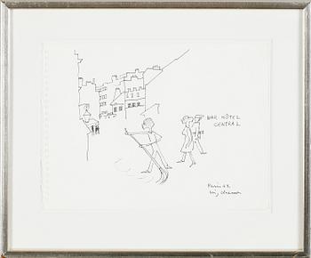 Stig (Slas) Claesson · STIG CLAESSON (SLAS), tuschteckning, sign och dat Paris 02.