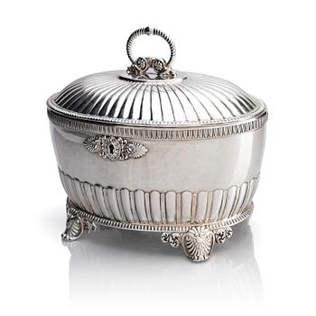 267. Adolf Zethelius, sockerskrin, silver, Stockholm 1828. Empire.