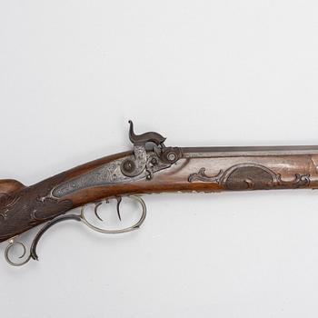 Slagslåsstudsare, märkt Lorentz Bössel in Suhl, 1800-talets mitt.
