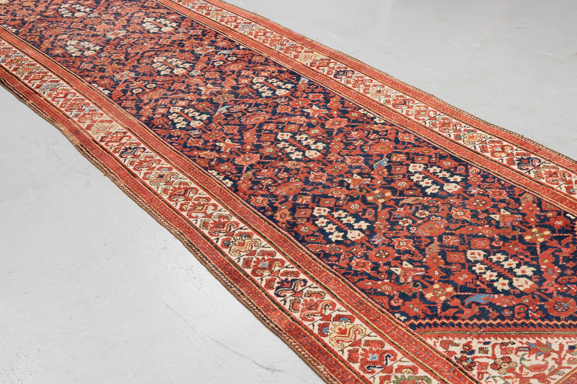 A runner, antique, Malajir, ca 510 x 147 cm.