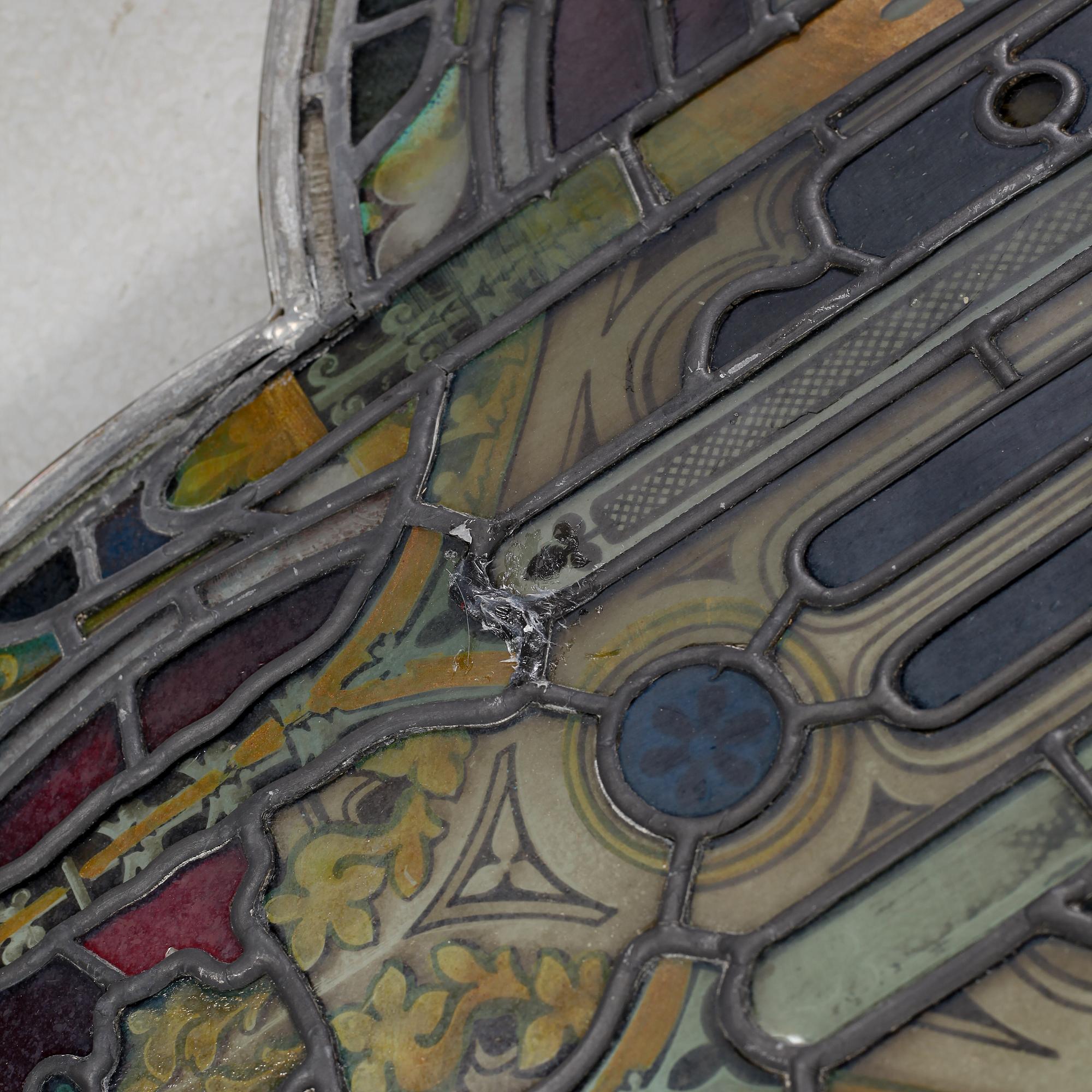 A pair of lead glass windows, made around year 1900.