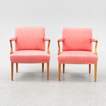 Josef Frank, a pair of model 969 armchairs, Firma Svenskt Tenn, Sweden.