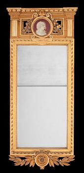 708. A Gustavian mirror by J. Åkerblad dated 1786.