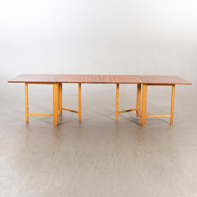 A teak and birch 'Maria Flap' gate leg table by Bruno Mathsson for Karl Mathsson.
