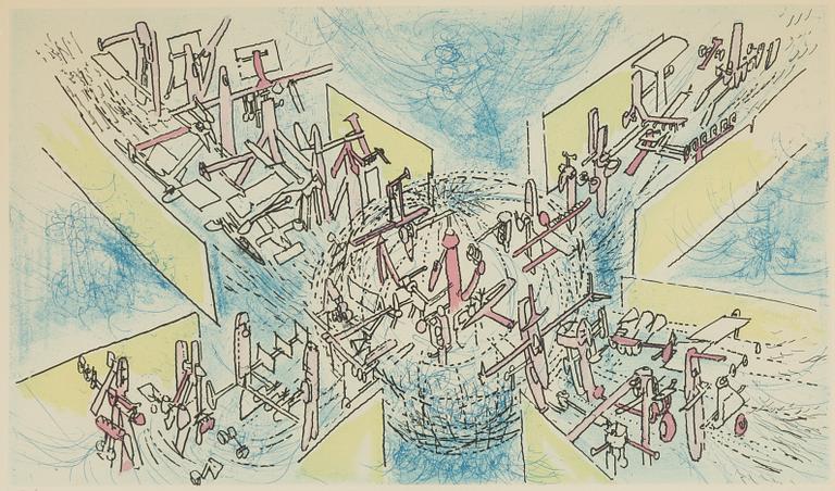 Roberto Matta, etching in colours, signed 56/100.