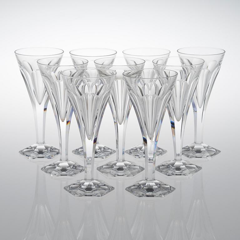 Nine glasses, 20th century.