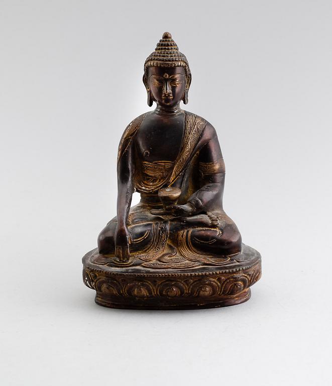FIGUR, brons, sittande buddha, Kina, sannolikt 1900-tal.