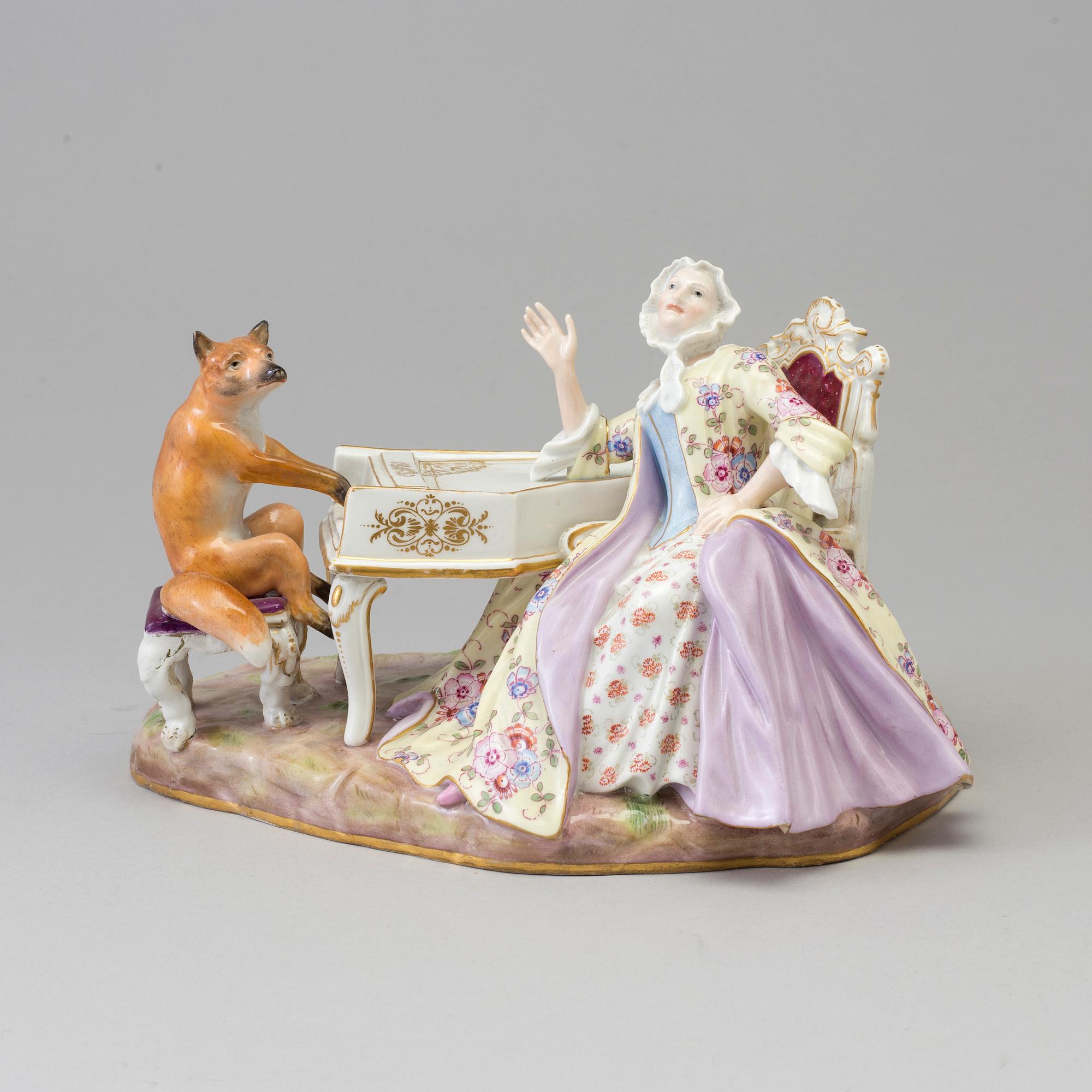 A Meissen figure group, late 19th Century. Not first quality.