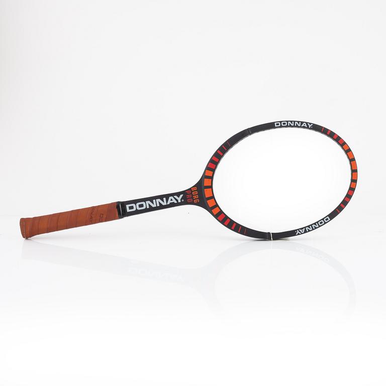 Tennis racket, Donnay. Signed by Björn Borg, customized Donnay Borg Pro, 395 g.