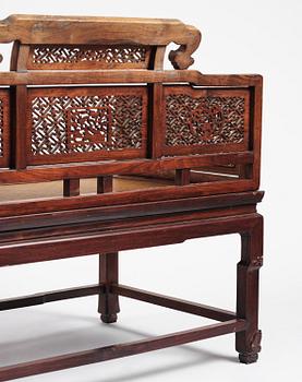 Dagbädd, hardwood. Qingdynastin, 1800-tal.