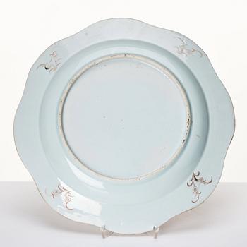 A lobed famille rose dish, Qing dynasty, Qianlong (1736-95).