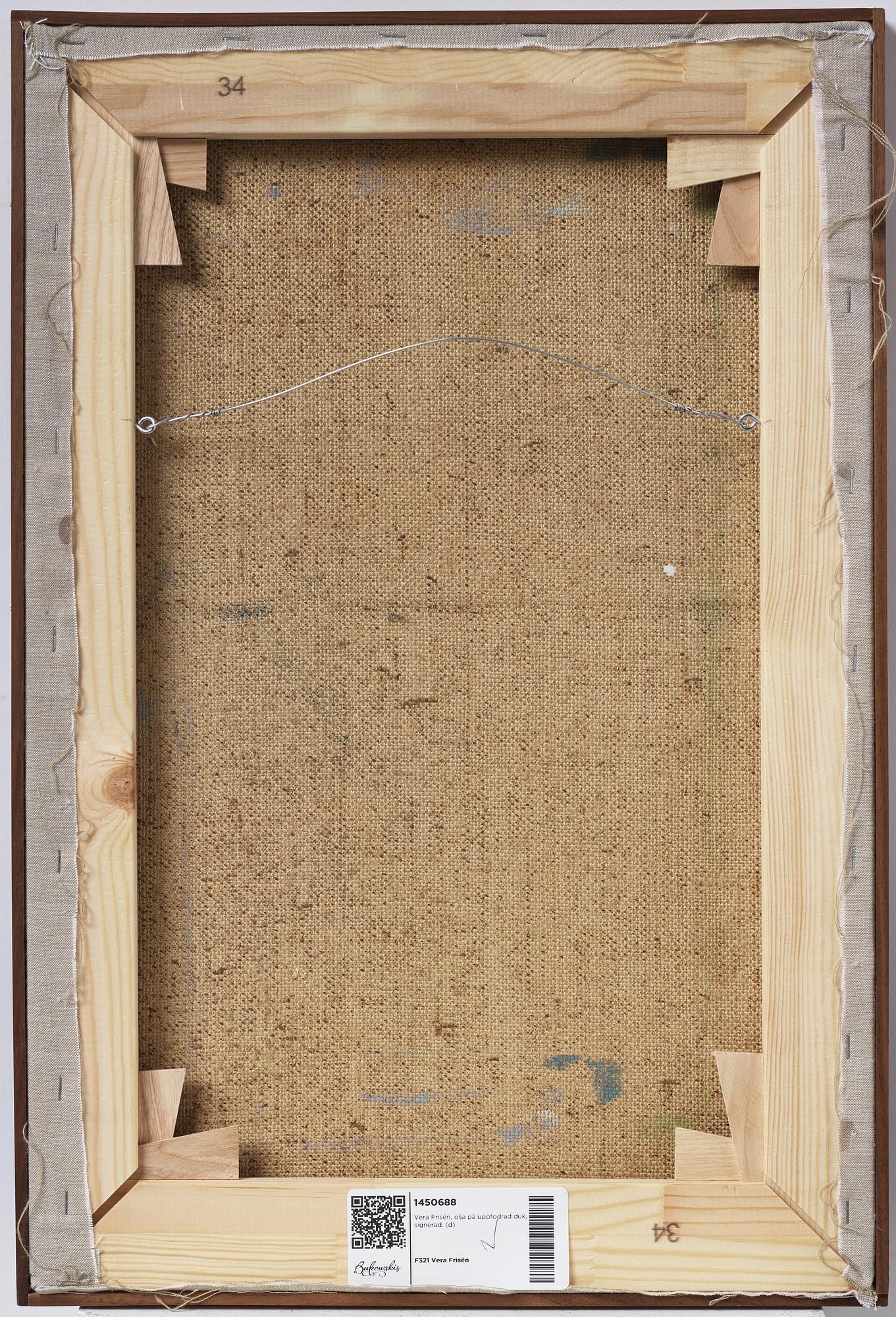 Vera Frisén, oil on relined canvas, signed.