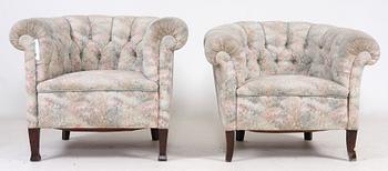 CLUBFÅTÖLJER, 2 st, 1900-tal.