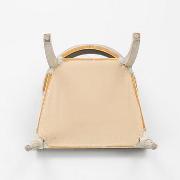 A late Gustavian style armchair, late 20th Century.