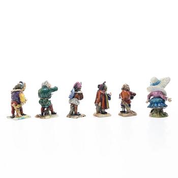 Figurines, 6, porcelain, Naples.