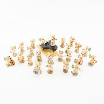 Angel orchestra, 24 pcs, Erzgebirge, Germany, mid-20th century.
