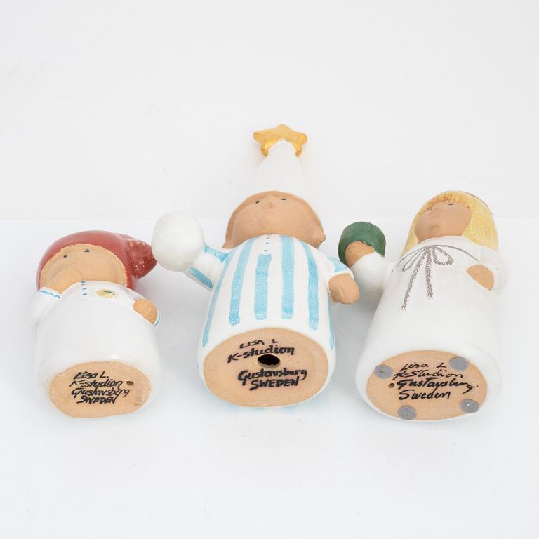 Lisa Larson, ljusstakar, 3 st, stengods, K-Studion, Gustavsberg.