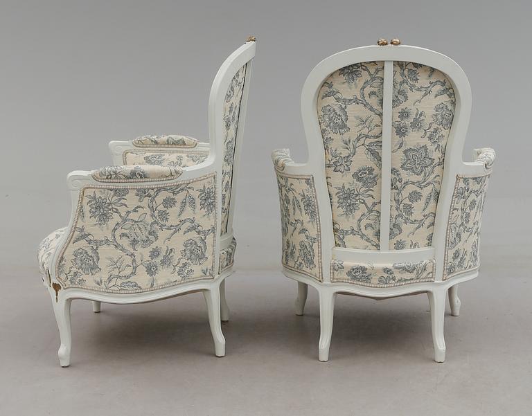 BERGÈRER, 1 par, Louis XIV-stil, 1900-talets början.