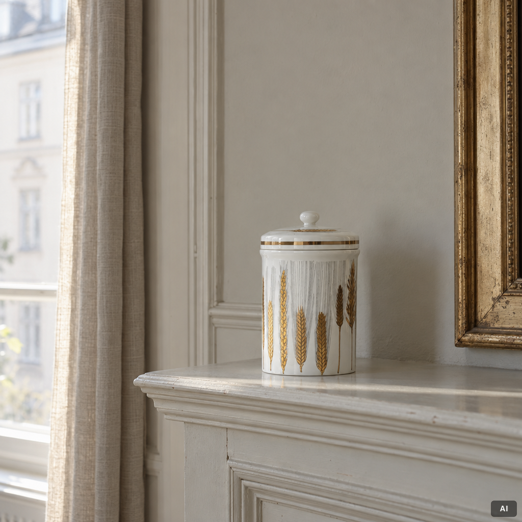 Piero Fornasetti, Lidded jar, marked Fornasetti, Milan, Italy, second half of the 20th century.