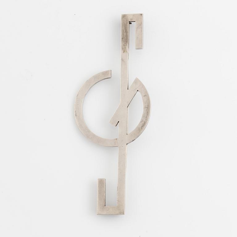 Wiwen Nilsson, monogrambrosch, silver.