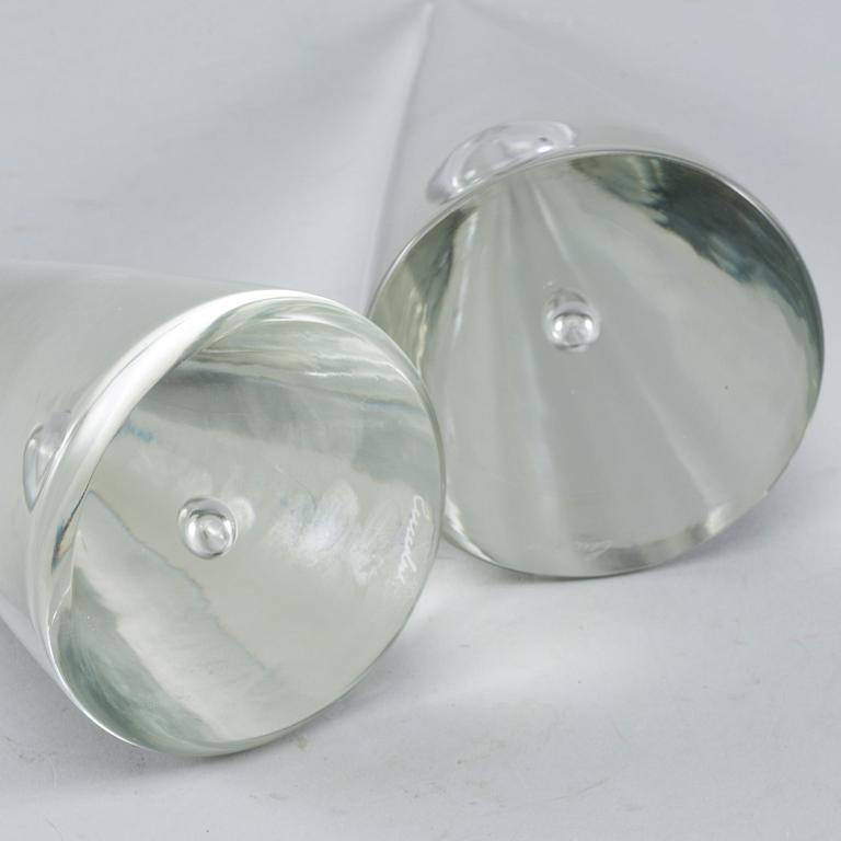 KONFORMADE GLASSKULPTURER, 2 st, glas, Cenedese 1970-tal.