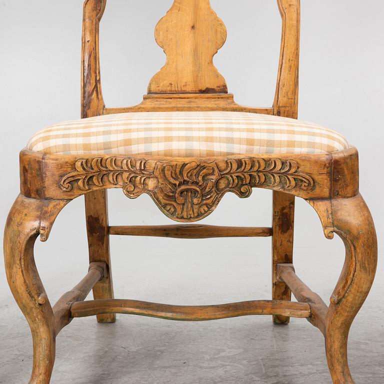 An assembled suite of ten rococo chairs, Western Sweden, later part 18th century.