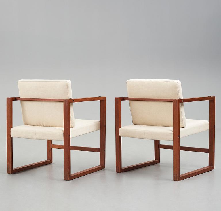 Ole Gjerløv Knudsen & Erik Korshagen, fåtöljer, ett par, Søren Nielsen & Co, Danmark 1950-60-tal.