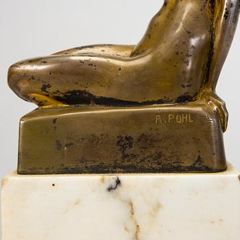 ADOLF POHL, sculpture, bronze, gold patina, signed A. Pohl and numbered 121/117.