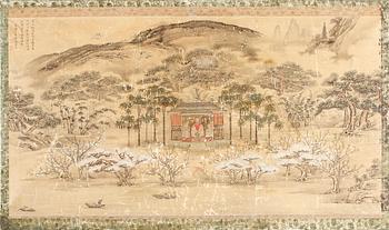 SIDENMÅLNING, omkring år 1900, möjligen Korea.