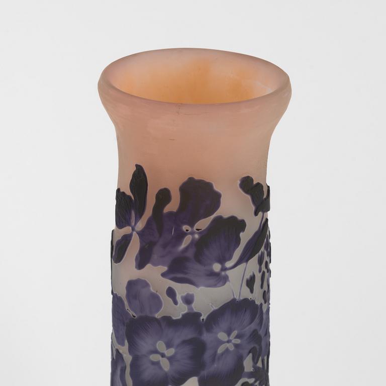 Emile Gallé, an Art Nouveau cameo glass vase, Nancy, France.