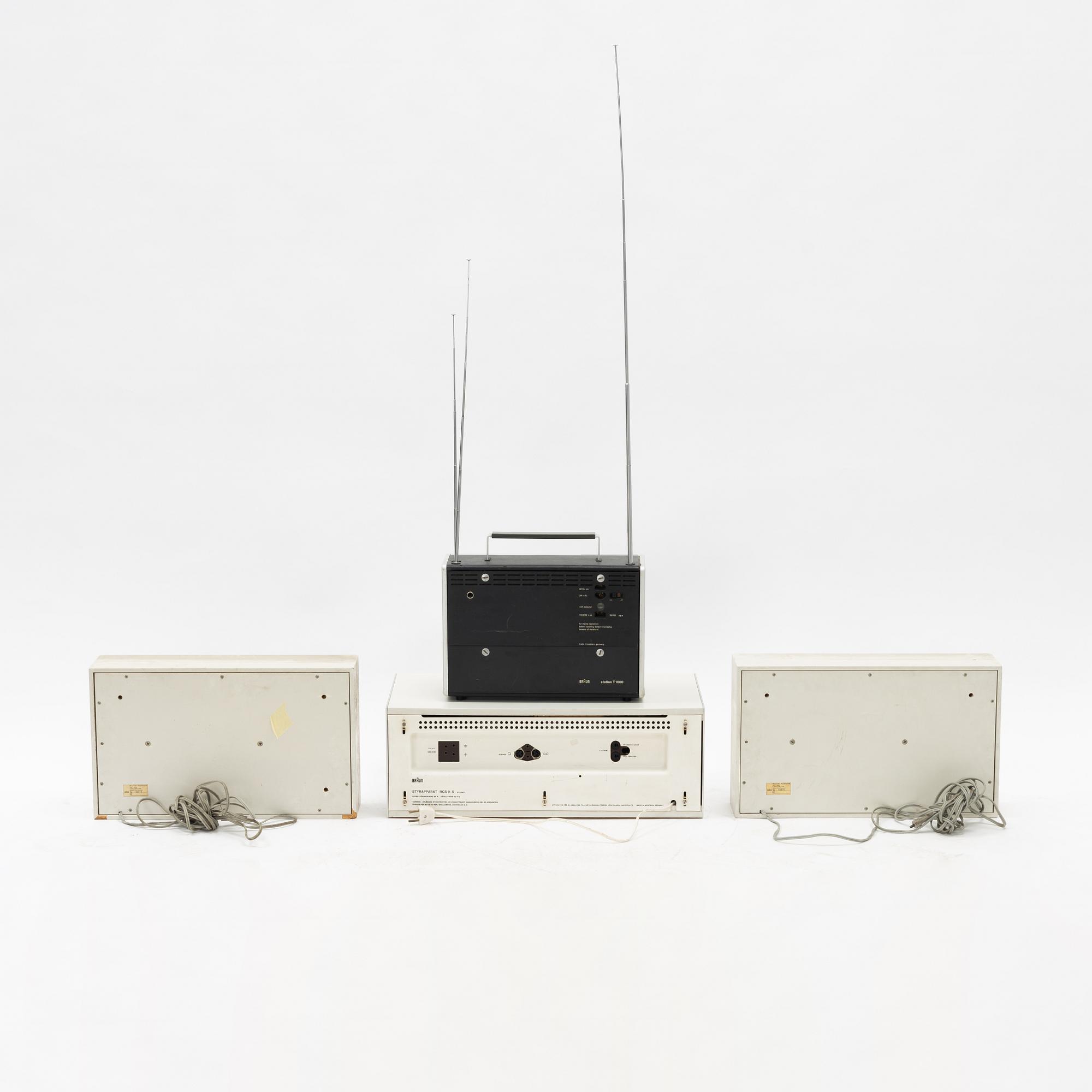 Dieter Rams, stereo receiver, model 'RCS 9-S' and speakers model 'L450/2', Braun, Germany, designed in 1961.
