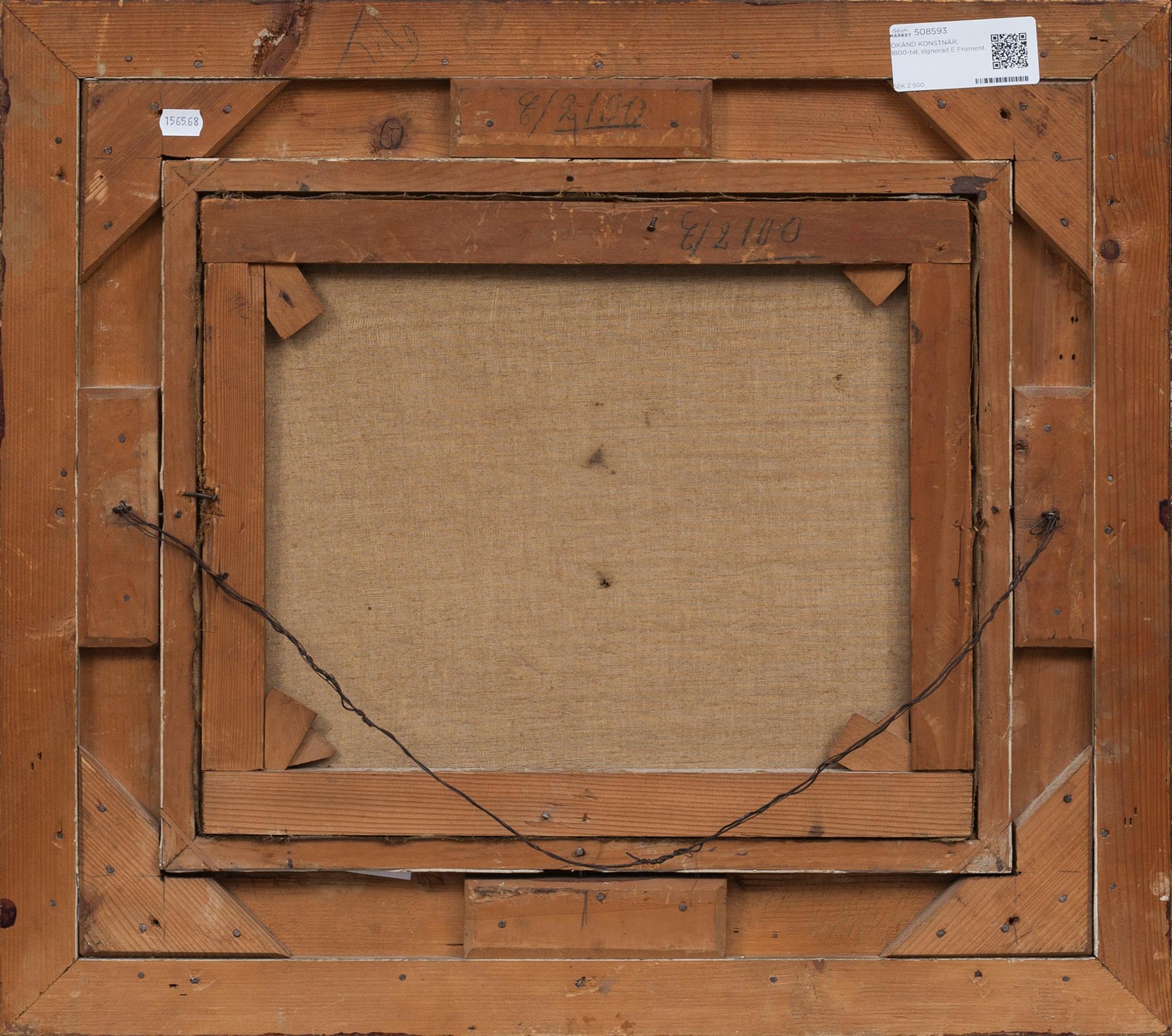 OKÄND KONSTNÄR, 1800-tal, signerad E Froment.