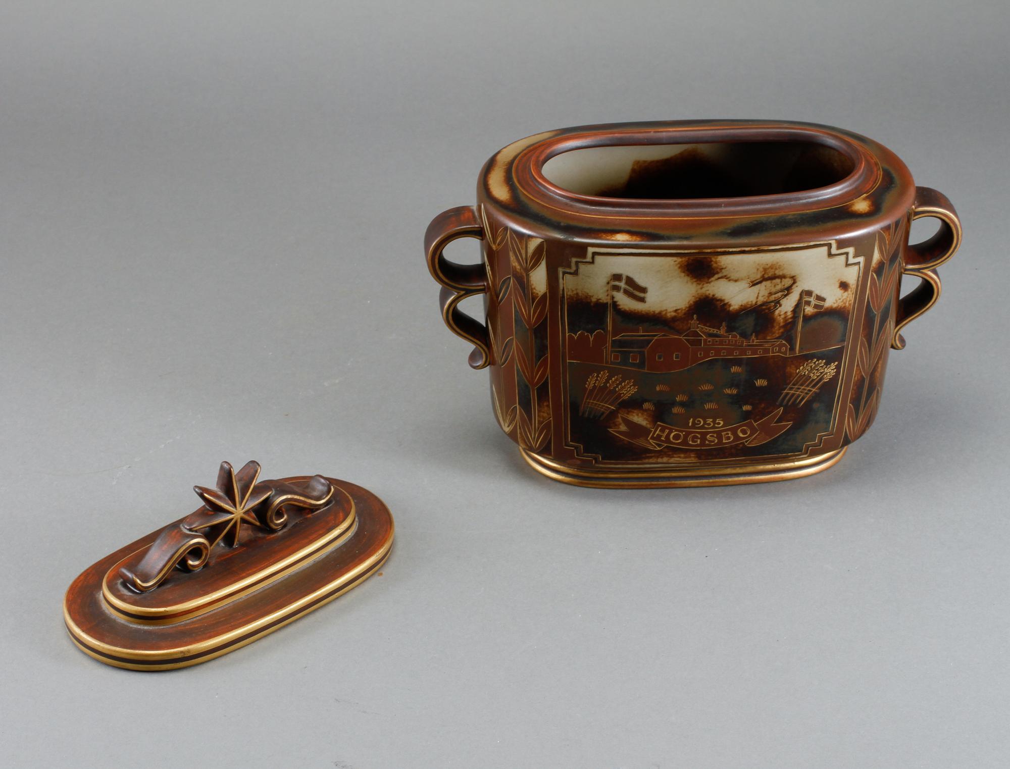LOCKURNA, "Flambé", stengods, Gunnar Nylund, 1900-talets mitt.